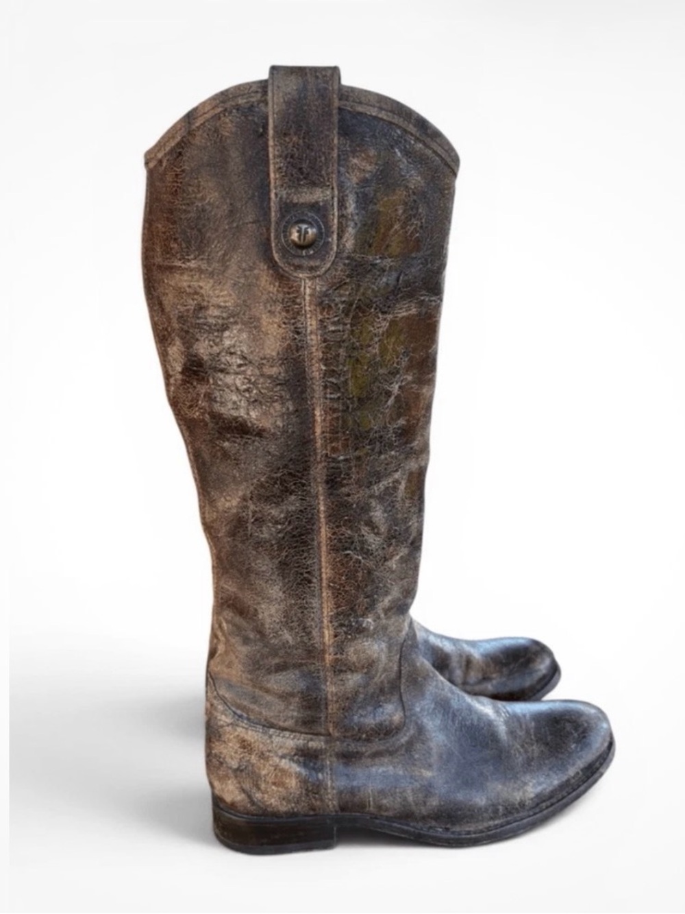 Frye Melissa button brown distressed size 9